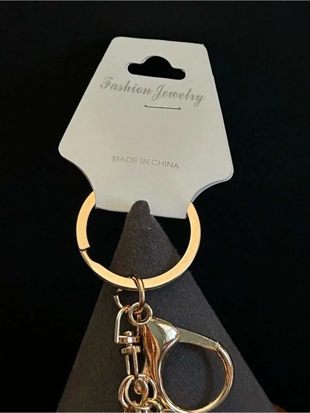 PREMIUM Puffy Yellow, Black & Gold Smiley Face Crystal Bag Charm Keychain NWT